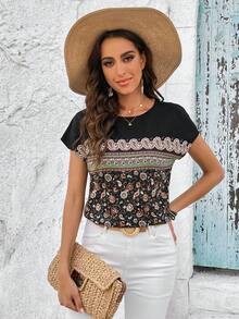 EMERY ROSE Áo sơ mi nữ Hoa Paisley Boho - Nhiều màu - Xem 3