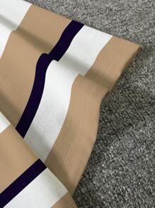 Manfinity Hypemode Men Striped & Letter Graphic Drop Shoulder Tee - Multicolor - View 3