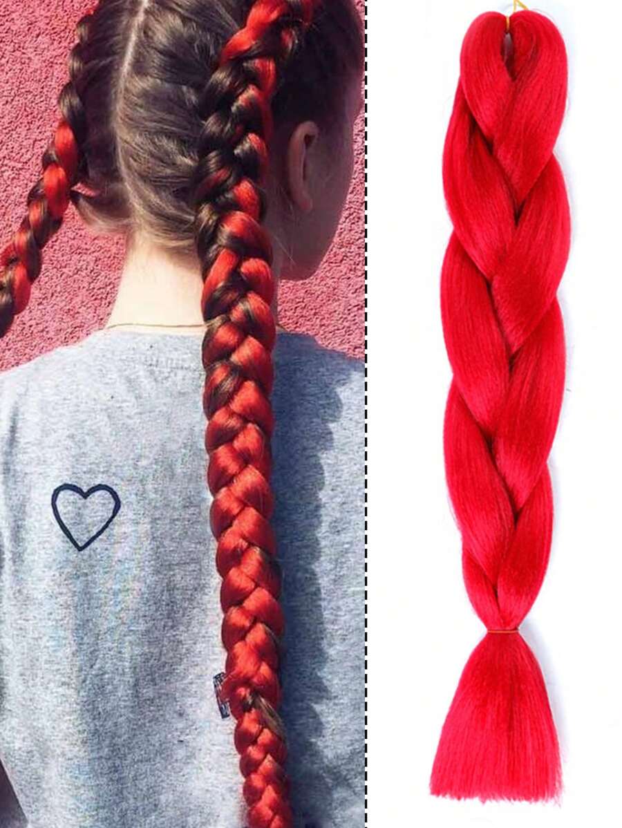 Long Synthetic Hair Braid - Red - View 1