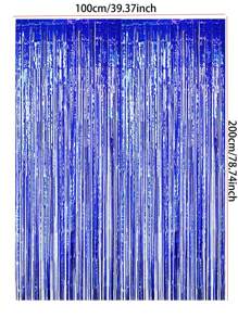 1Pc Màu Hồng Kim Loại Trang Trí Tua Rua Rèm, Hiện Đại PET Lá Màn Cho Bữa Tiệc - Hồng - Xem 4