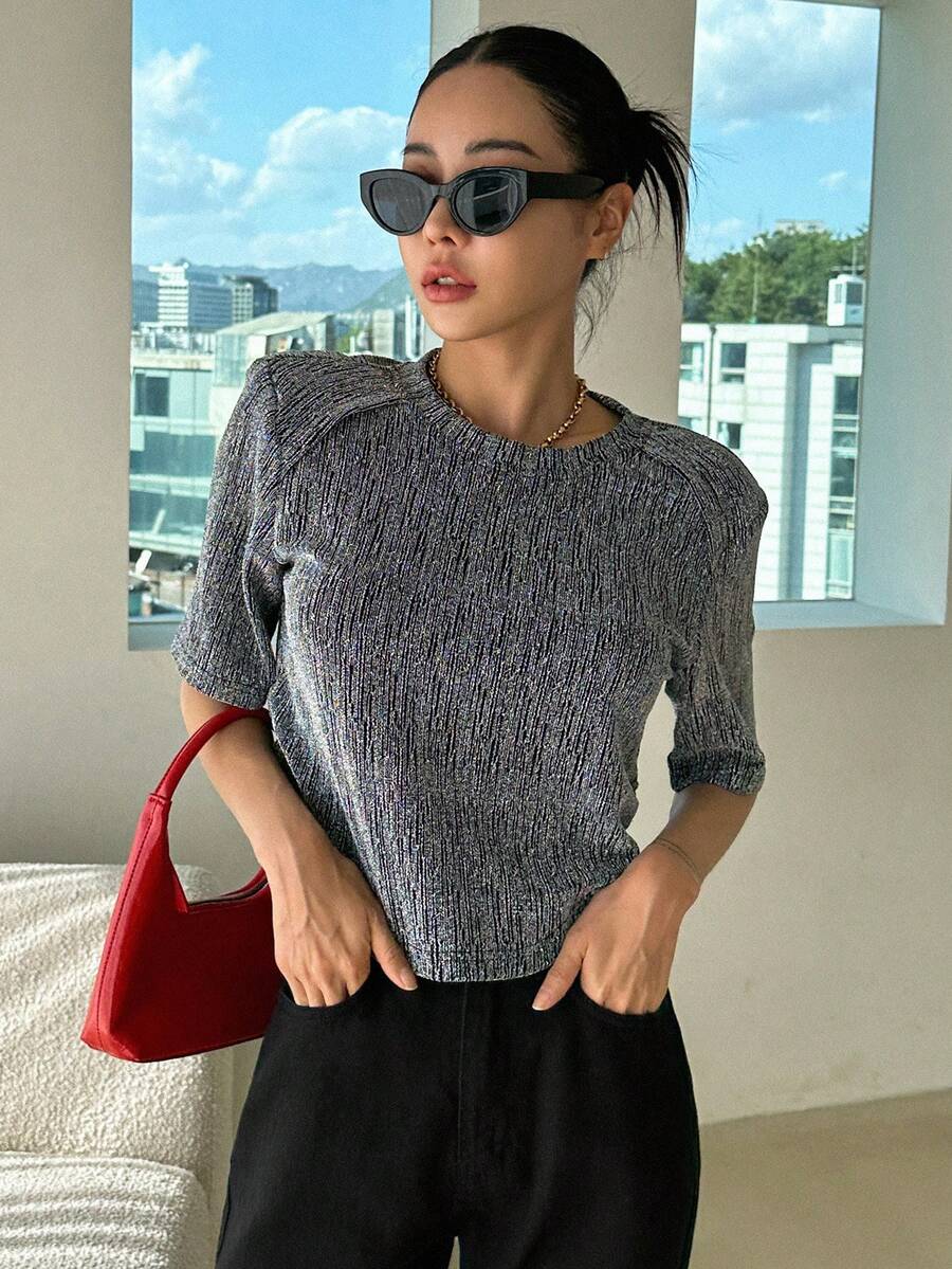 DAZY Space Dye Tee - Silver - View 1