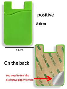 1 pieza Tarjetero adhesivo liso de silicona - Verde - Ver 3