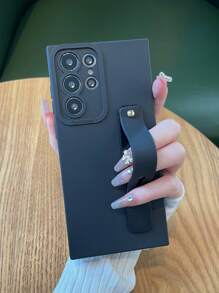 Solid Phone Case With Wrist Strap