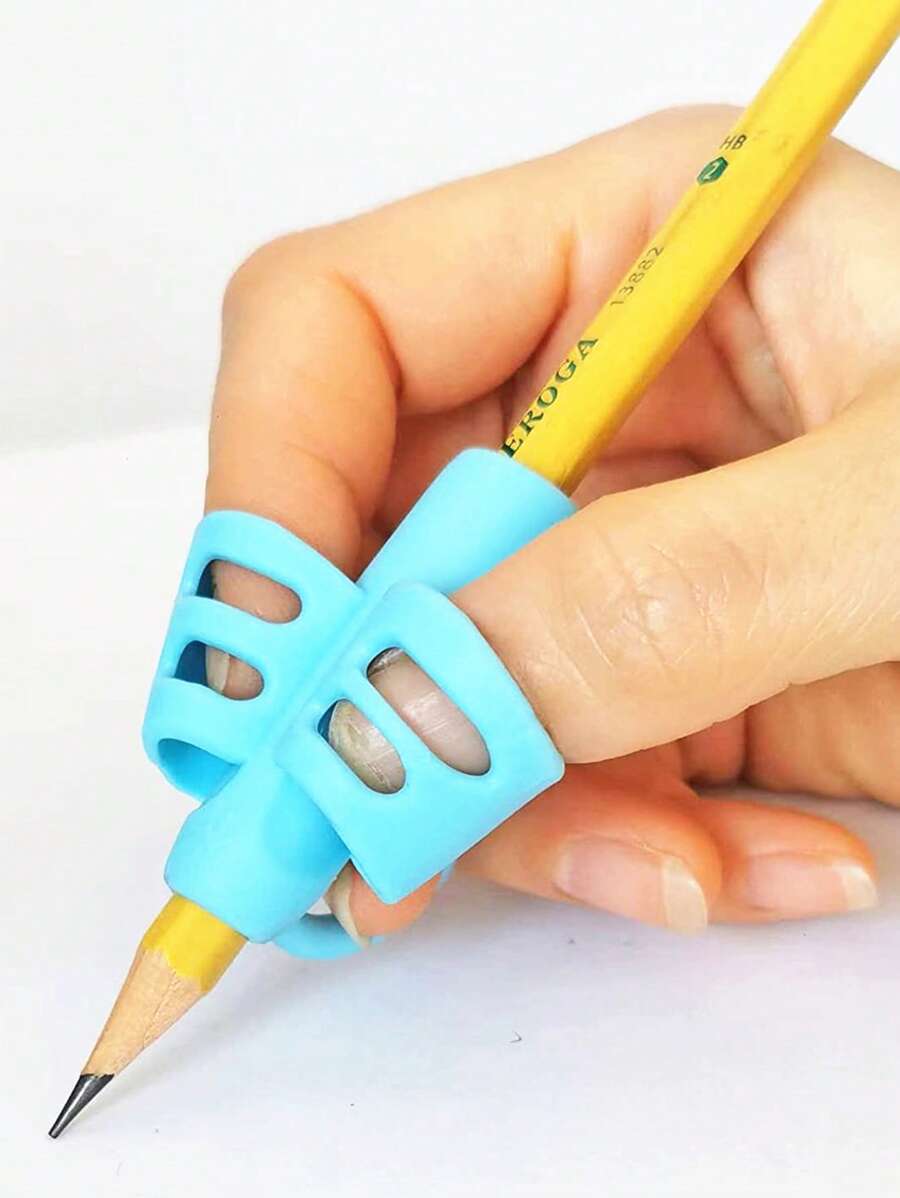 3入組/套TPR橡膠筆簡約風便攜握筆器適用於幼兒園兒童 - 彩色 - 查看 1