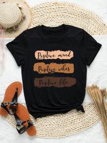 SHEIN LUNE Plus Christmas Letter Graphic Tee