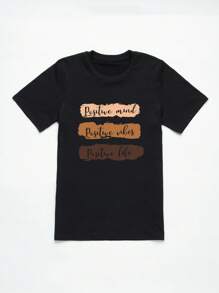 SHEIN LUNE Plus Christmas Letter Graphic Tee