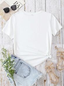 SHEIN LUNE Figure Graphic Tee - White - View 2