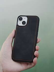 Stitch Detail PU Phone Case,International Version, Not The Domestic Version - Black - View 1