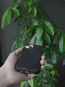 Stitch Detail PU Phone Case,International Version, Not The Domestic Version - Black - View 3