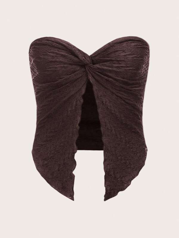 SHEIN ICON Twist Split Hem Tube Top