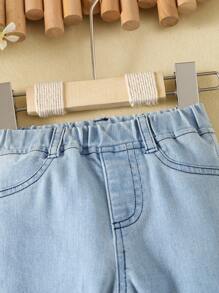 Baby Solid Straight Leg Jeans - Light Wash - View 3
