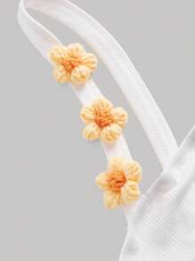 SHEIN MOD 貼花單肩短款上衣 - 白色 - 查看 3