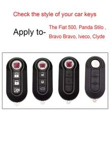 1套四葉草和水鑽裝飾車鑰匙殼和鑰匙圈和螺絲刀適用於Fiat/Bravo,鑰匙表袋用鏈條或絲帶連接到馬甲懷錶套 - 紫色 - 查看 3