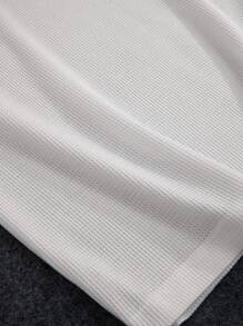 Manfinity Homme Loose Fit Men's Solid Drop Shoulder Round Neck T-Shirt - White - View 8