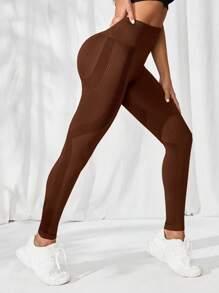 Seamluxe SHEIN Sport Tummy Control Solid Sports Leggings