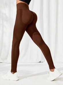 Seamluxe SHEIN Sport Tummy Control Solid Sports Leggings