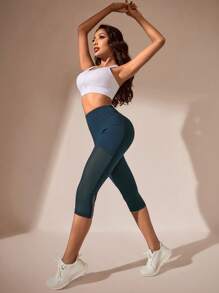 Gameset SHEIN Sport Wide Waistband Capri Sports Leggings