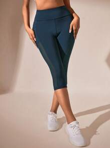 Gameset SHEIN Sport Wide Waistband Capri Sports Leggings
