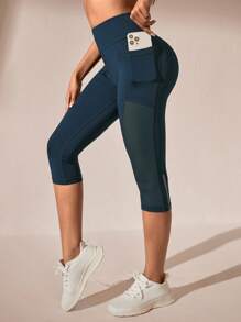 Gameset SHEIN Sport Wide Waistband Capri Sports Leggings