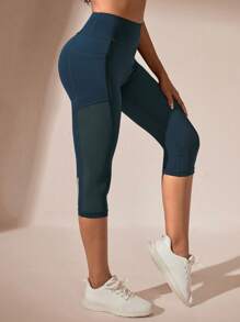Gameset SHEIN Sport Wide Waistband Capri Sports Leggings