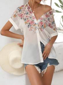 GENKIRA 印花蝙蝠袖襯衫 - 彩色 - 查看 4