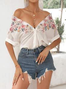 GENKIRA 印花蝙蝠袖襯衫 - 彩色 - 查看 7