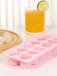1pc Multi-grid Ice Cube Mold, Creative Heart Shaped Ice Cube Tray With Sealing Lid For Kitchen - Pink - View 4