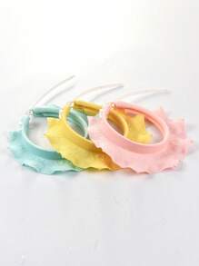 1pc Baby Random Solid Adjustable Waterproof PP Shower Hat - Multicolor - View 1