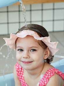 1pc Baby Random Solid Adjustable Waterproof PP Shower Hat - Multicolor - View 2