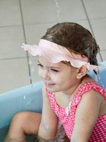 1pc Baby Random Solid Adjustable Waterproof PP Shower Hat - Multicolor - View 3
