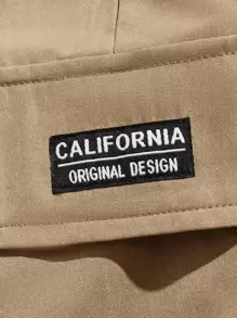 SWAVVY Men Letter Graphic Tee & Flap Pocket Shorts