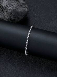 1 Miếng Đúng mốt Thép không gỉ Tối giản Chuỗi vòng tay Cho nam giới Để Trang Trí Hàng Ngày , Đối với Đồ trang sức Qủa tặng Và Buổi tiệc - Bạc - Xem 2