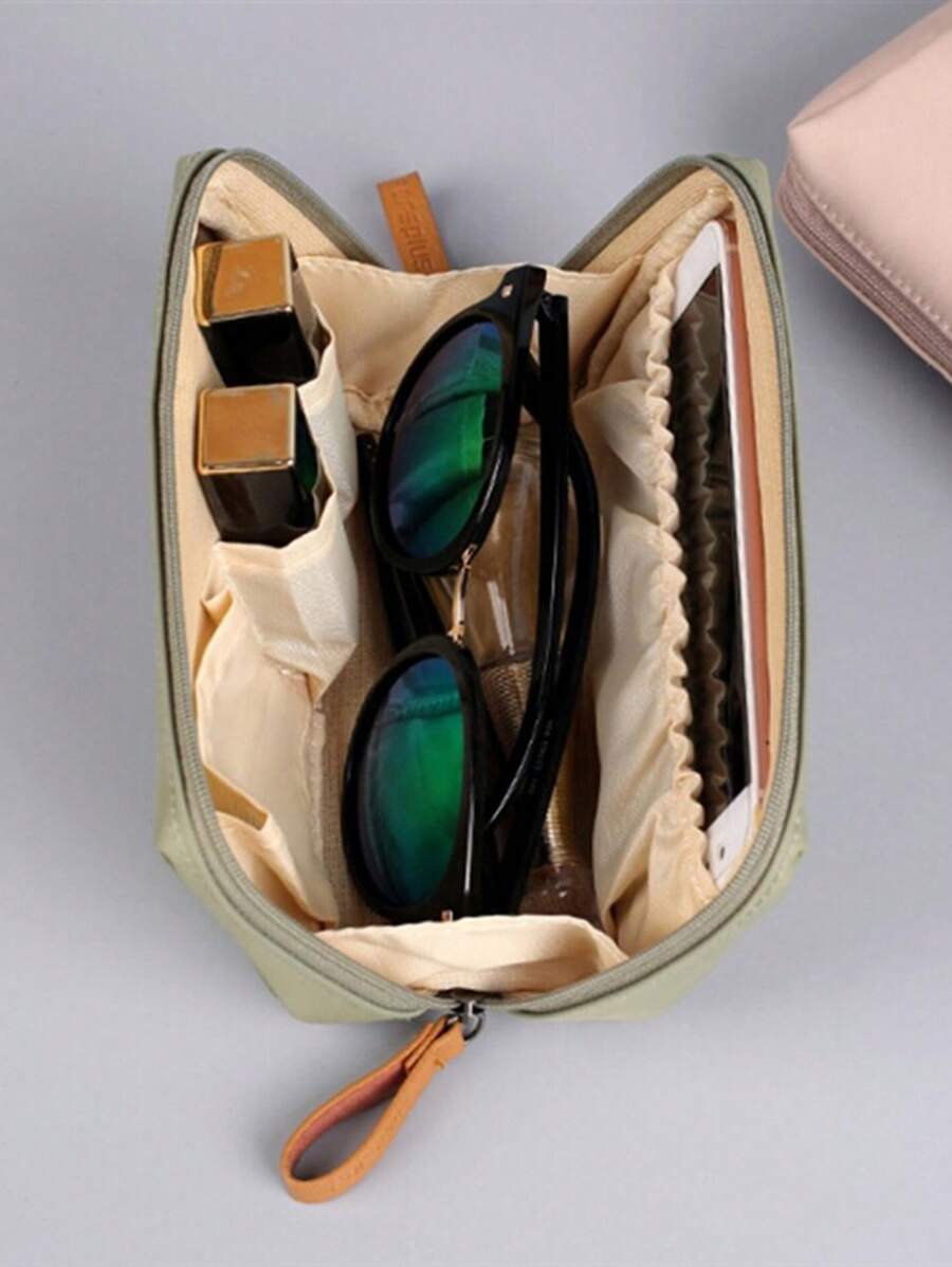 1入組便攜洗漱用品旅行現代多層彩妝收納袋適用於家庭和旅行 - 綠色 - 查看 1