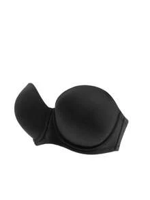 LUVLETTE Sujetador de camiseta de push-up sin tirantes con soporte curvo de ensueño talla grande - Negro - Ver 2