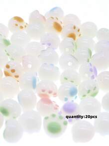 Yiwu Qiyou Accessories Co., LTD 20颗/套 时尚猫爪形珠子，适合女性DIY首饰制作 - 彩色 - 查看 9