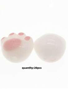 Yiwu Qiyou Accessories Co., LTD 20颗/套 时尚猫爪亚克力珠，适合女性DIY首饰制作 - 粉色 - 查看 4