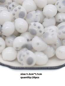 Yiwu Qiyou Accessories Co., LTD 20颗/套 时尚猫爪亚克力珠，适合女性DIY首饰制作 - 灰色 - 查看 4