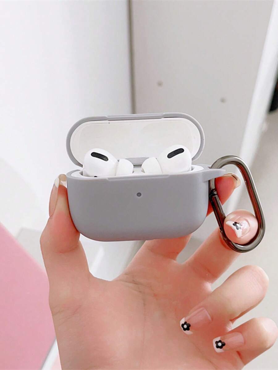 Vỏ silicon đặc tương thích với Airpods - Màu Xám nhạt - Xem 1