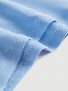 SHEIN MOD Blue Summer Romantic Fishnet Solid Floral Appliques Halter Top - Baby Blue - View 6