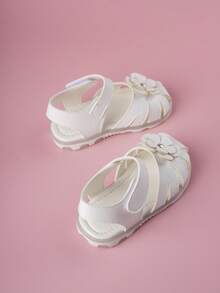 Bebé niñas Sandalias con correa en el tobillo con diseño de flor dulce para verano - Blanco - Ver 2