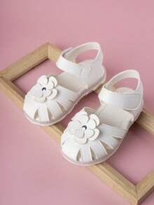 Bebé niñas Sandalias con correa en el tobillo con diseño de flor dulce para verano - Blanco - Ver 4