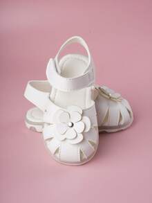 Bebé niñas Sandalias con correa en el tobillo con diseño de flor dulce para verano - Blanco - Ver 5