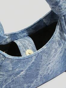 SHEIN ICON 中等的流浪包打結設計 - 藍色 - 查看 4