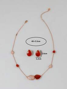 3pcs/set Water-drop Decor Jewelry Set - Multicolor - View 4