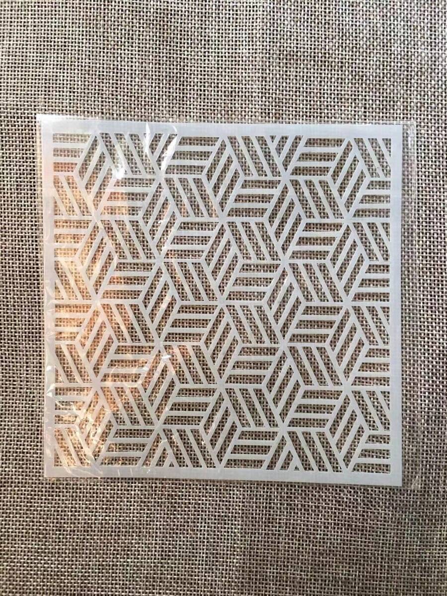 Una plantilla de plástico blanco cuadrada de 5 pulgadas para pintura - Blanco - Ver 1