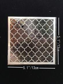 1pc Geometric Hollow White Drawing Stencil, Simple Multi-purpose Painting Template For Drawing, DIY Craft - White - View 3