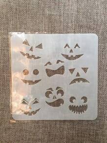 1 peça Molde de Plástico Branco para Pintura de Rosto de Halloween de 5 Polegadas