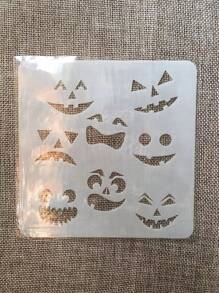 1 peça Molde de Plástico Branco para Pintura de Rosto de Halloween de 5 Polegadas