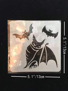 1 Pieza Plantilla De Dibujo De Murciélago De Halloween De 5 Pulgadas En Plástico Blanco - Blanco - Ver 3