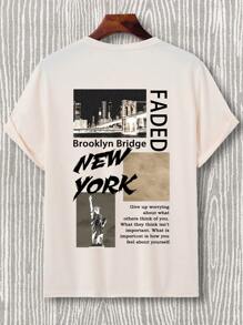 Manfinity EMRG Áo thun & Áo lót Nam Slogan Giải trí - Màu be - Xem 1